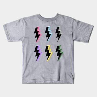 Multi Colour Lightning Bolt Collection Kids T-Shirt